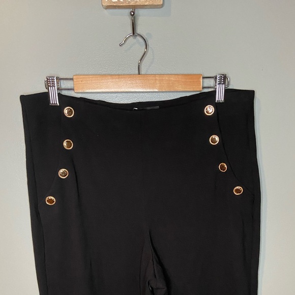 NWT Express High Waist Side Gold Button Knit Pants - Picture 5 of 11